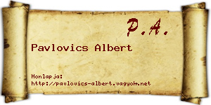 Pavlovics Albert névjegykártya